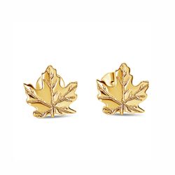 Goldplated Sterling Silver Maple Leaf Studs Goldplated Sterling Silver Maple Leaf Studs